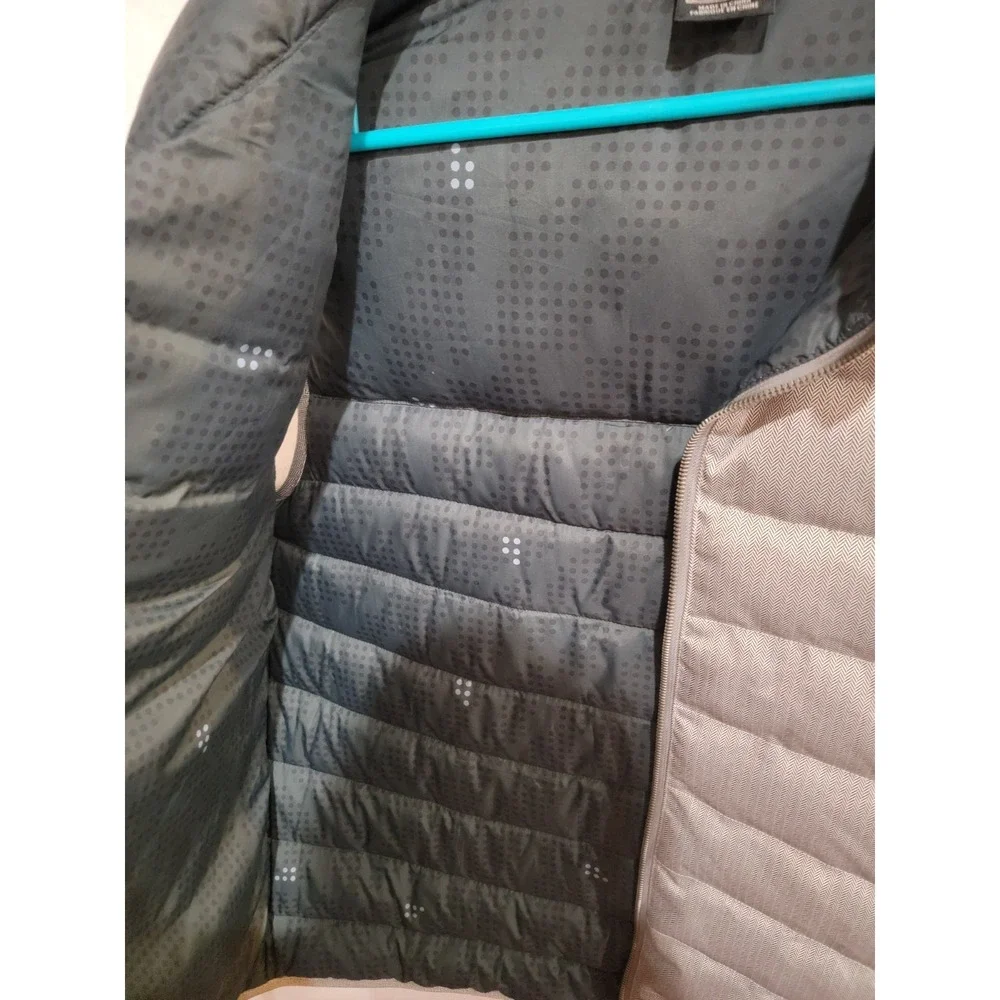 Jordan‎ Brand Nike Men's XL Grey Goose Down Puffer Vest Herringbone 424087-059